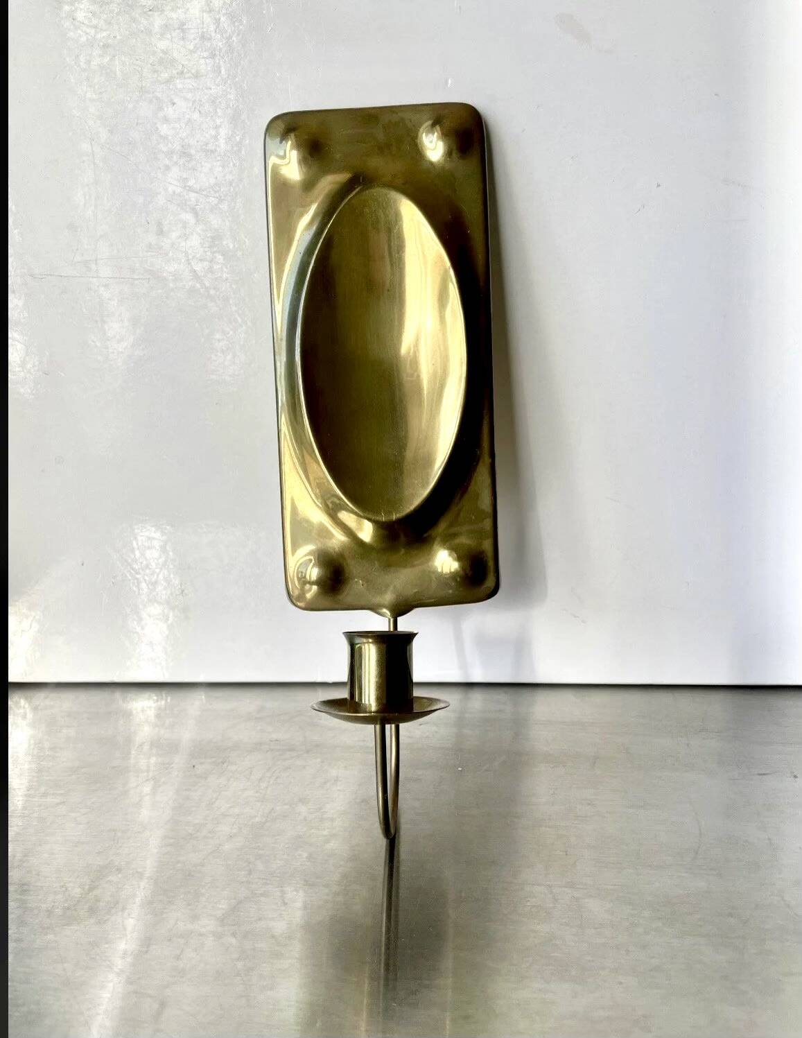 Vintage Brass Wall Candle holder  Sconce  height 28.5 cm