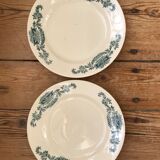 Series of 2 old flat plates "Longchamp"