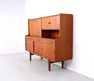 Danish design teak highboard, 1960s