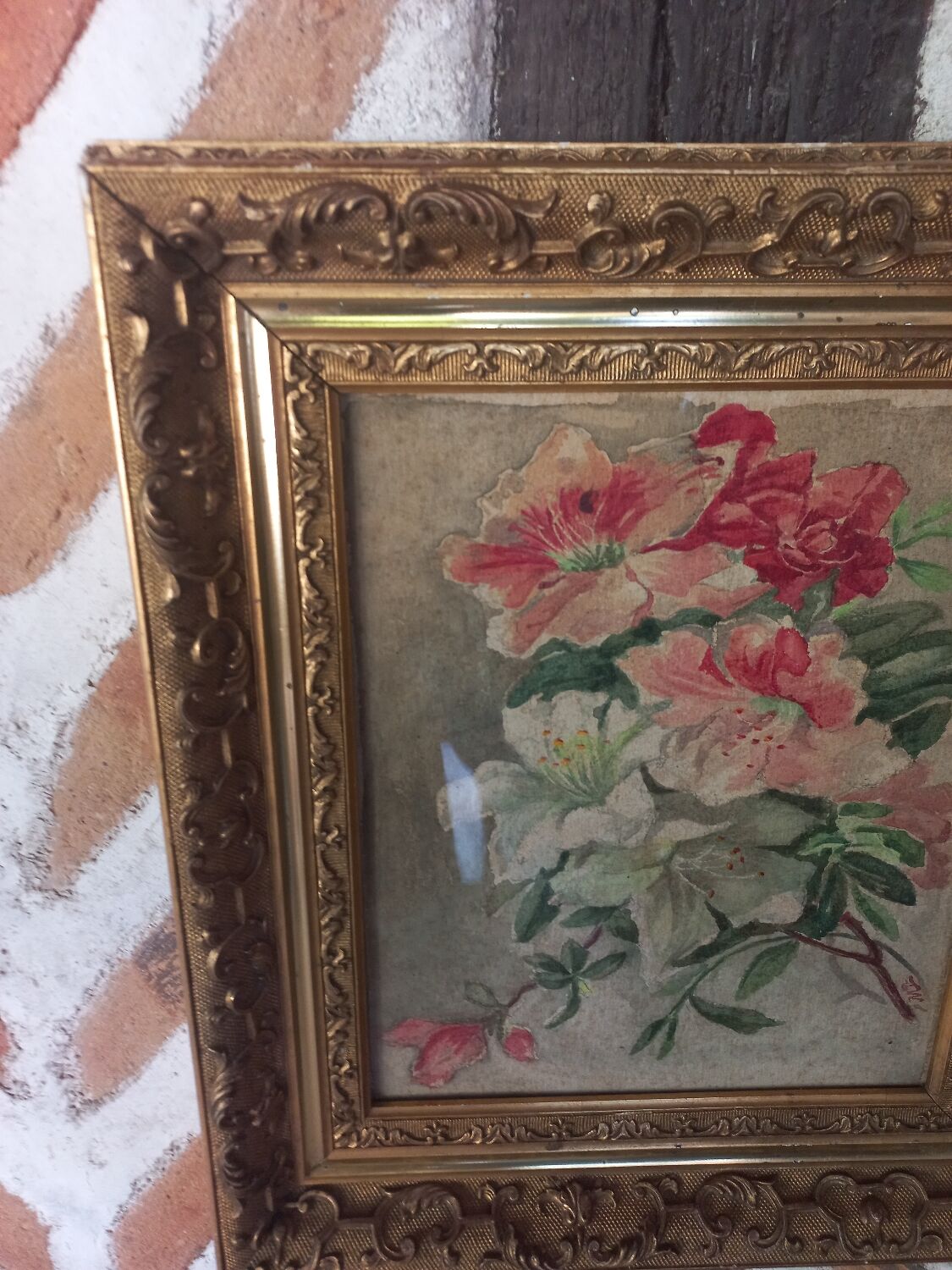 Watercolor painting bouquet of flowers