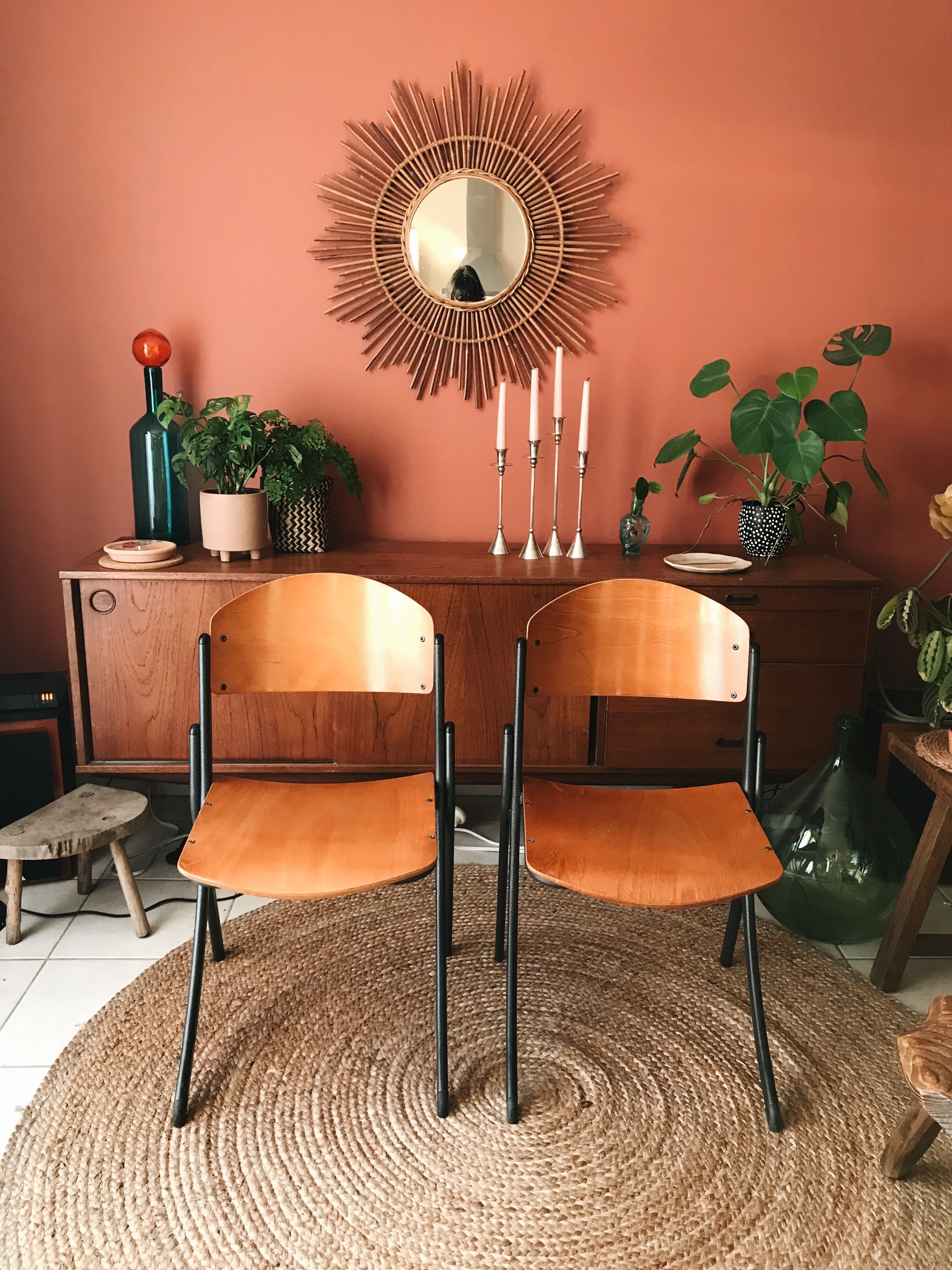 Set of 2 vintage Souvignet chairs made in France