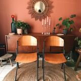 Set of 2 vintage Souvignet chairs made in France