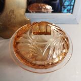 Candy dish, sugar bowl, pink glass box