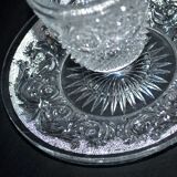 Old BACCARAT mustard maker in crystal molded with sandblasted arabesques