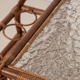 Bar Cart in Bamboo & Rattan, 1950s Denmark