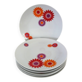 6 Assiettes Plates Seltmann Weiden West Germany 70's