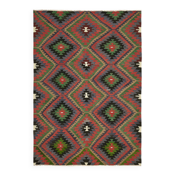 Turkish Handmade Vintage Anatolian Kilim 202 cm x 284 cm