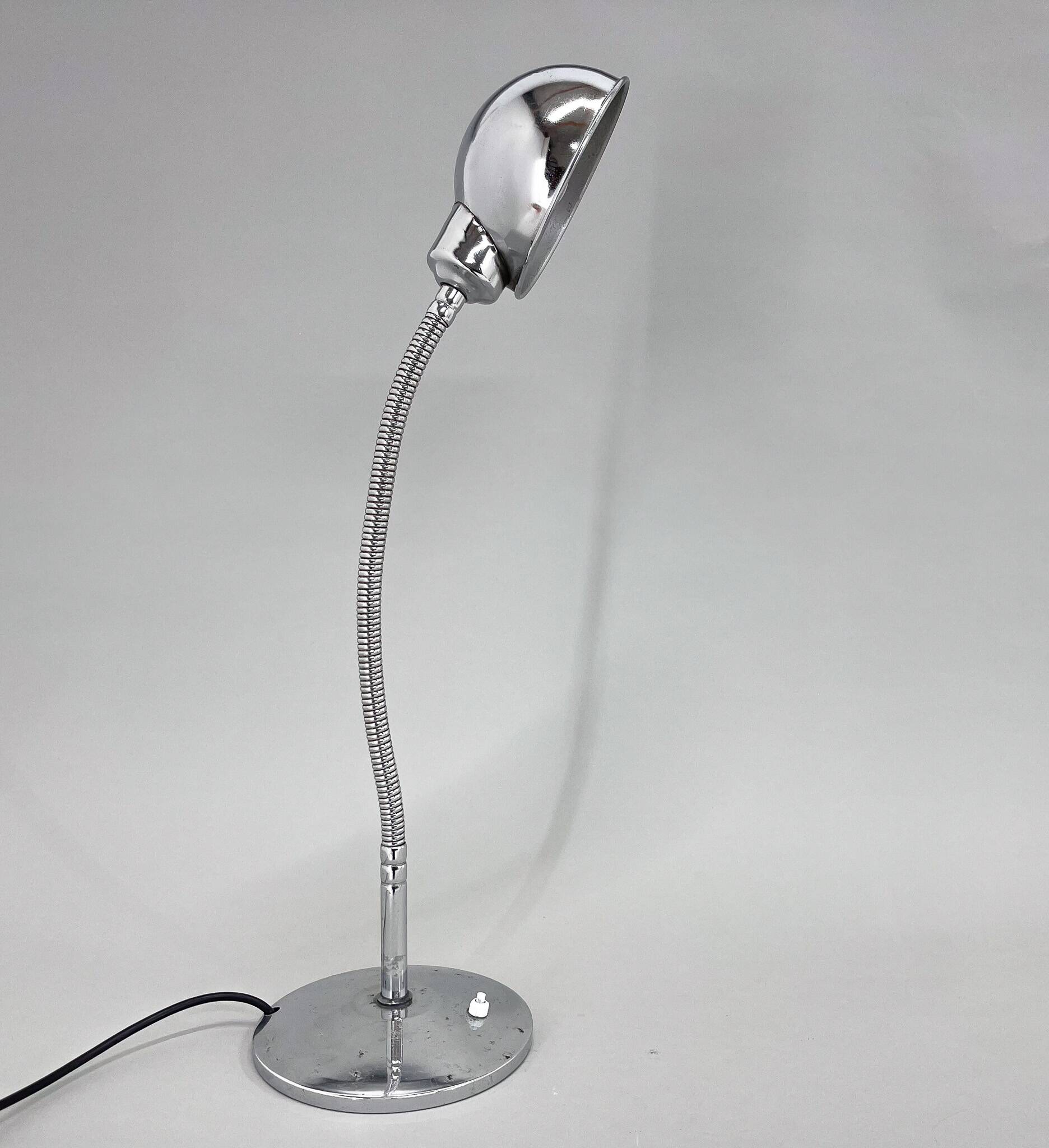 1960's Chrome Adjustable Table Lamp, Italy