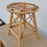 Rattan desk with vintage stool - 1950s