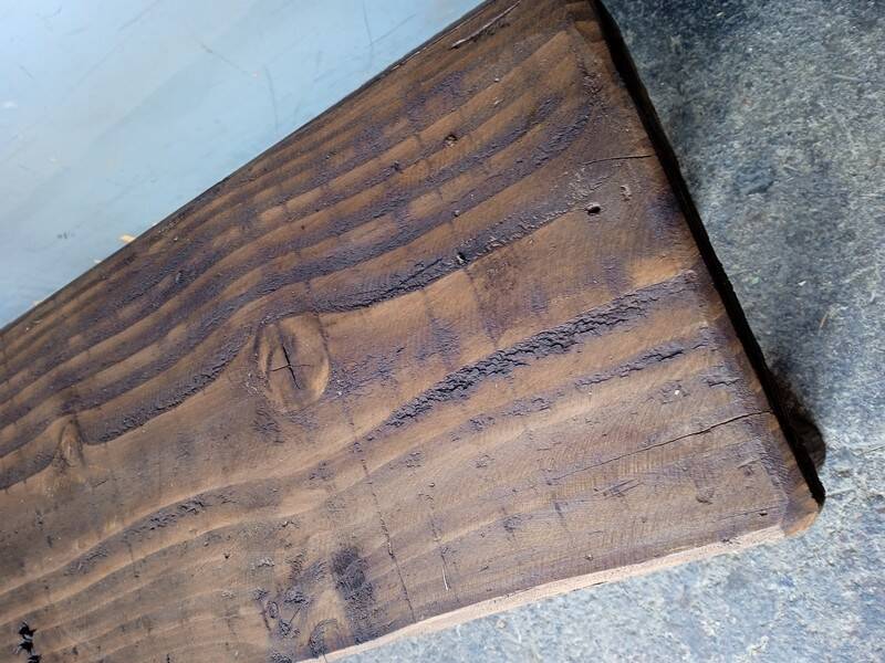 Bench 100 cm old solid wood with patina