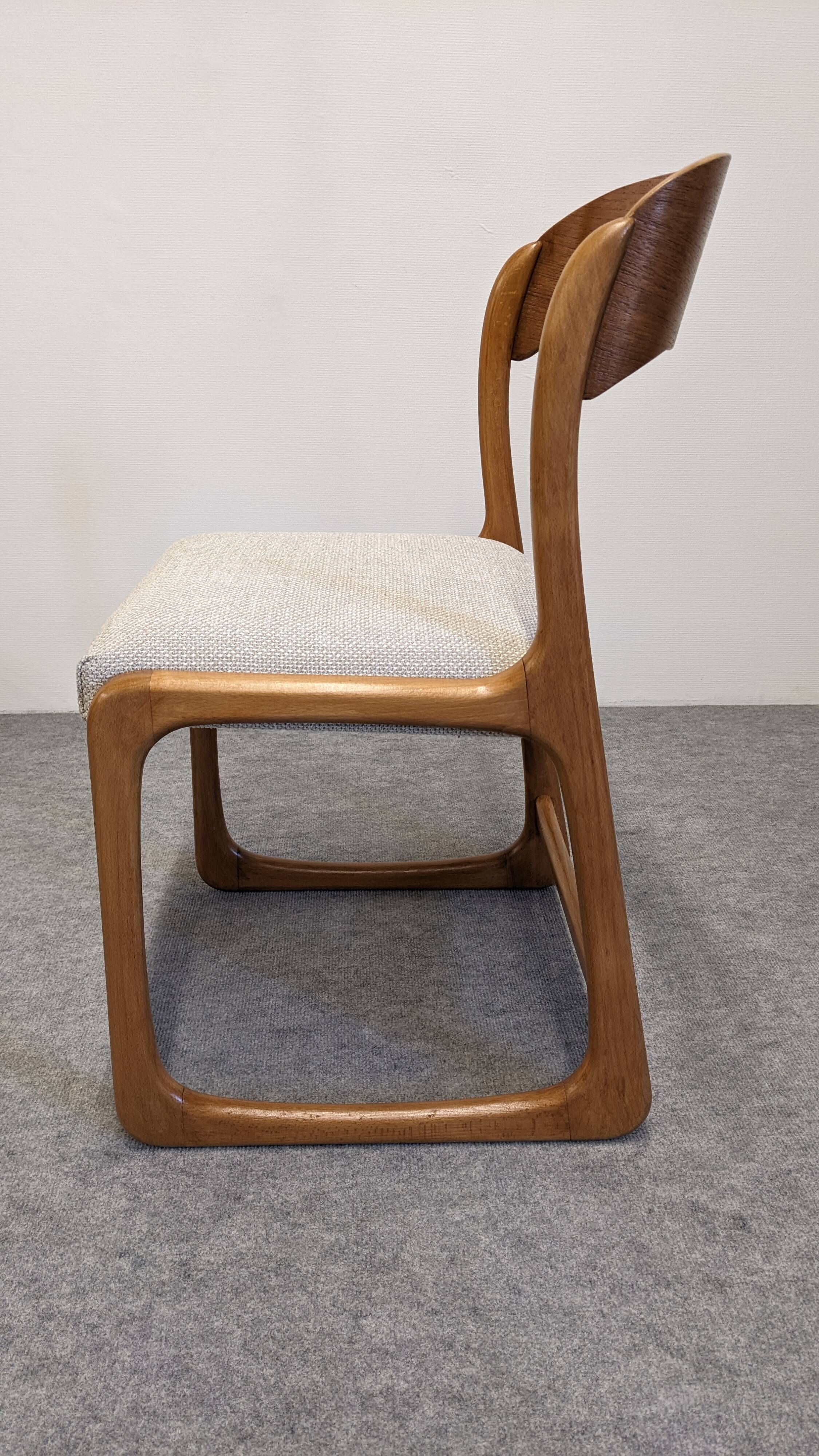 Set of 4 Baumann sled chairs, France circa 1970.