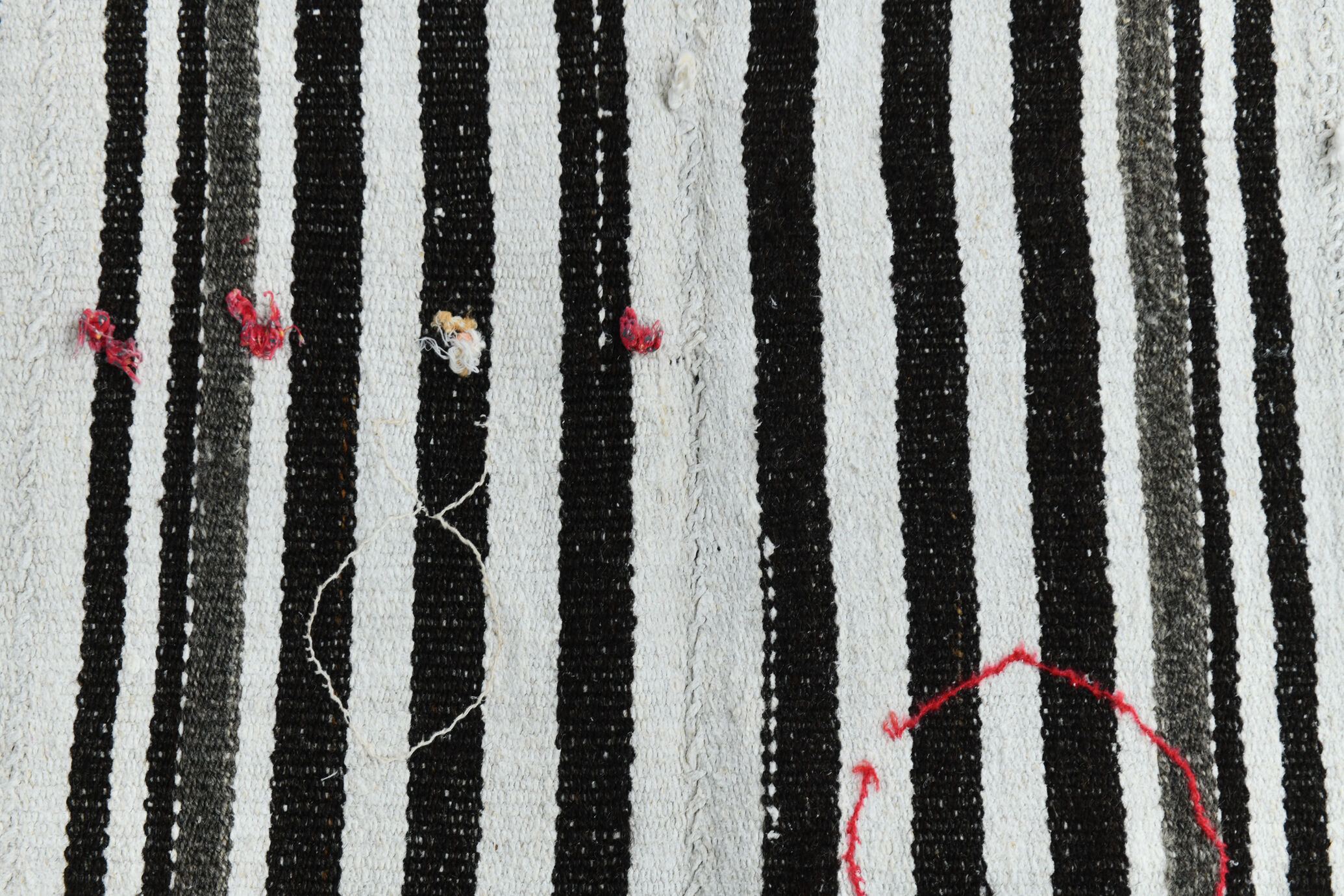 Tapis chanvre noir blanc, 181x223cm