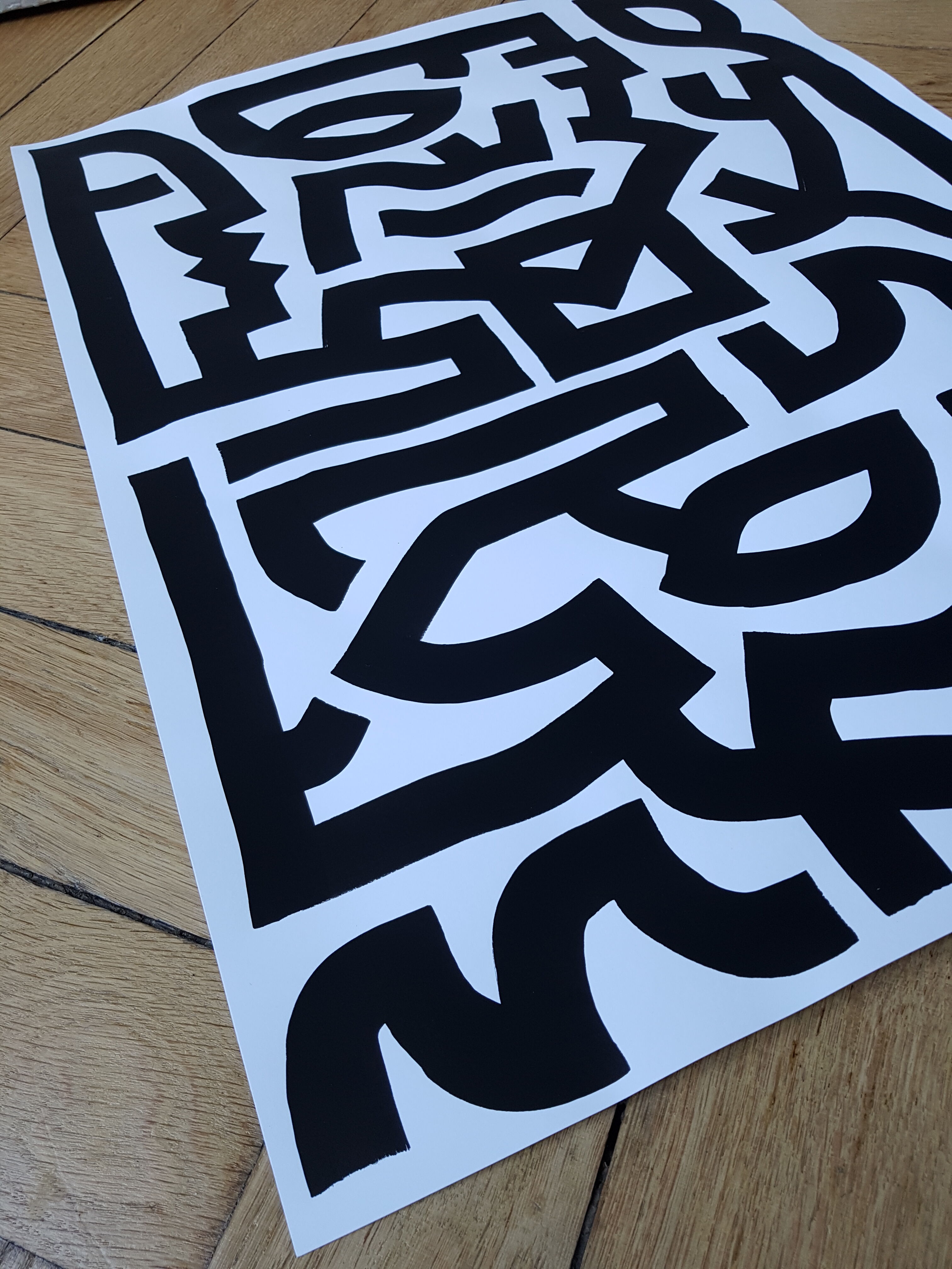 Painting on paper - "Checked"