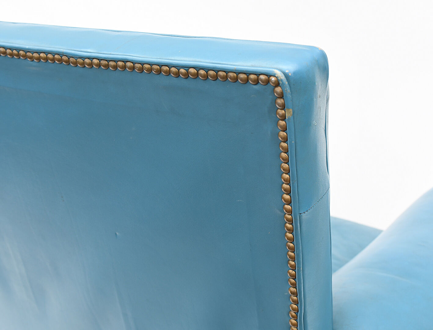 Club armchair in blue leather