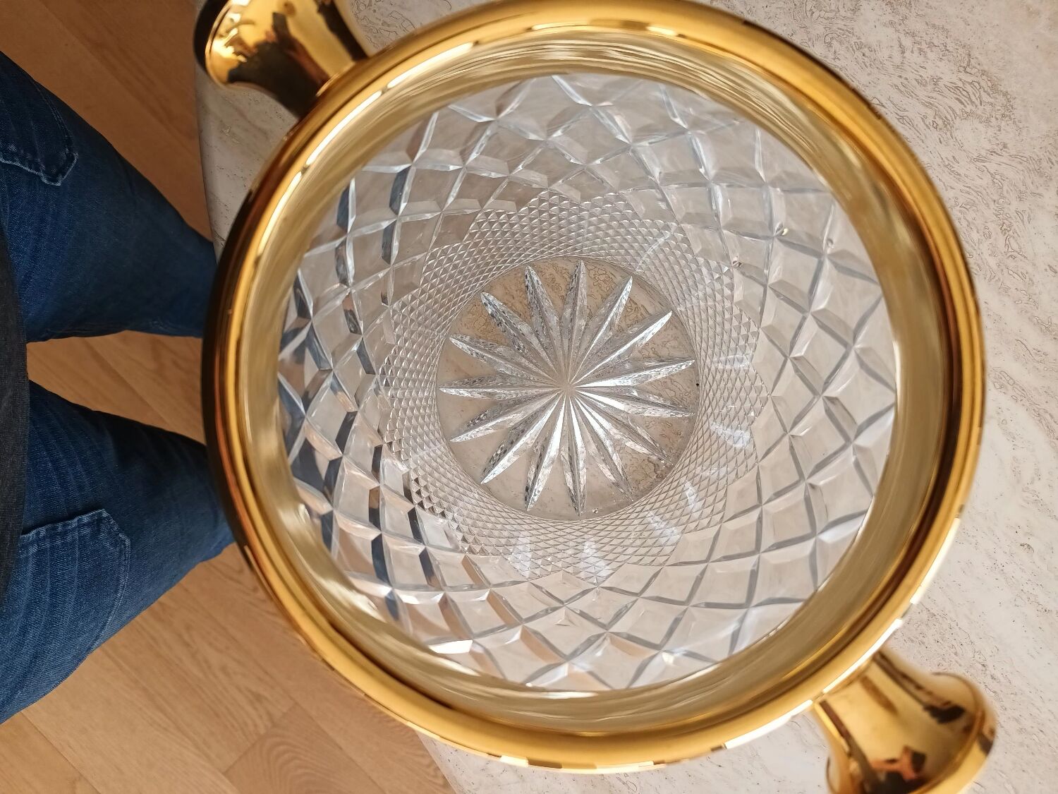 Cut crystal champagne bucket