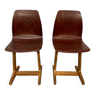 Pair of vintage Pagholz 60's children's chairs