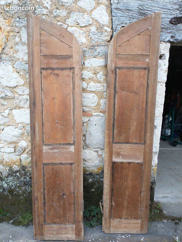 Arched (rounded) Pine Door with Two Leaves - Late 19th Century