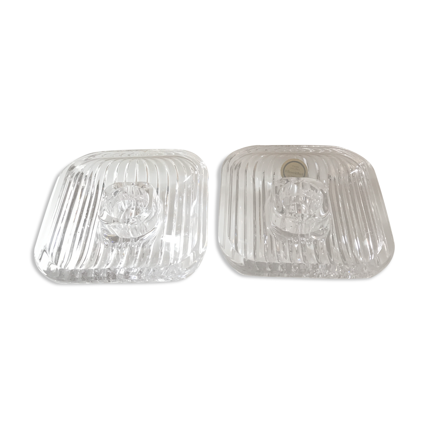 Set of 2 Villeroy and Boch crystal candle holders