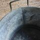 Round zinc basin with two handles vintage garden