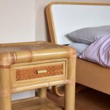 Vintage bamboo bedside tables