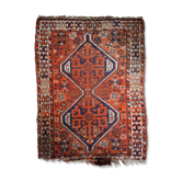 Ancient Persian Shiraz handmade carpet 87cm x 114cm 1900s, 1C810