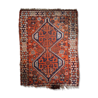 Ancient Persian Shiraz handmade carpet 87cm x 114cm 1900s, 1C810