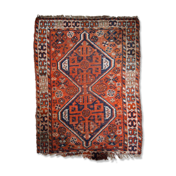 Ancient Persian Shiraz handmade carpet 87cm x 114cm 1900s, 1C810