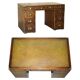Restored vintage desk Harrods Kennedy military leather