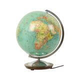 Large Illuminated World Globe Lamp Columbus Fifties
