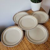 Set of 5 stoneware dessert plates