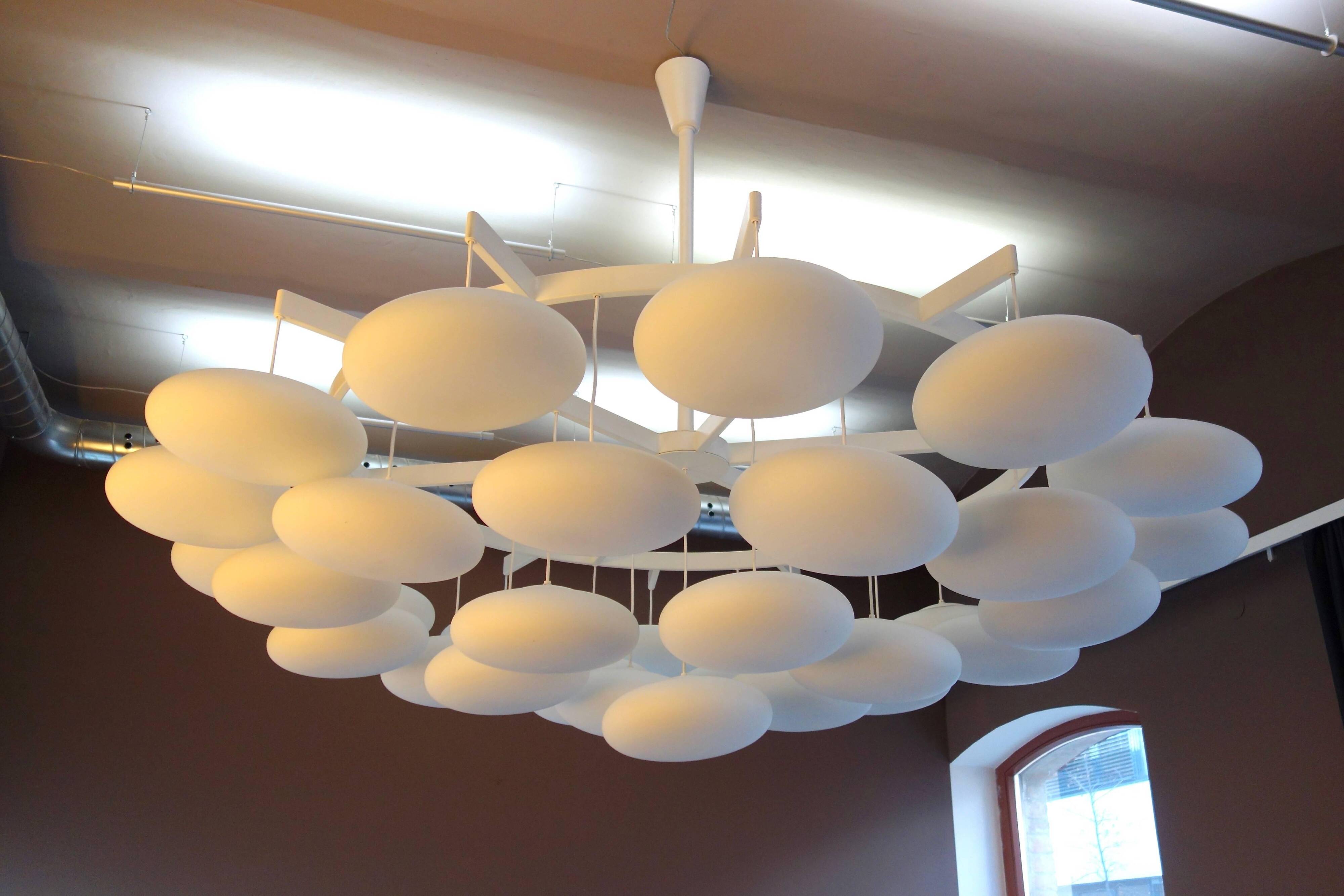 Impressive large modern cloud chandelier from the mid-century Milchhalle Vienna.