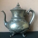 Silver tin teapot