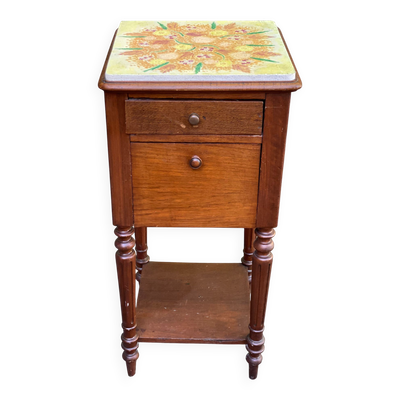 Table de chevet en bois massif henri II du 19ème
