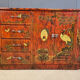 Vintage red chinoiserie cabinet, 1970s