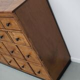 Large German Pine Industrial Apothecary / Shop Cabinet, 1950s