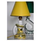 Lampe en céramique jaune vintage
