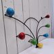 Wall-mounted coat rack with coloured balls, 50s design, vintage