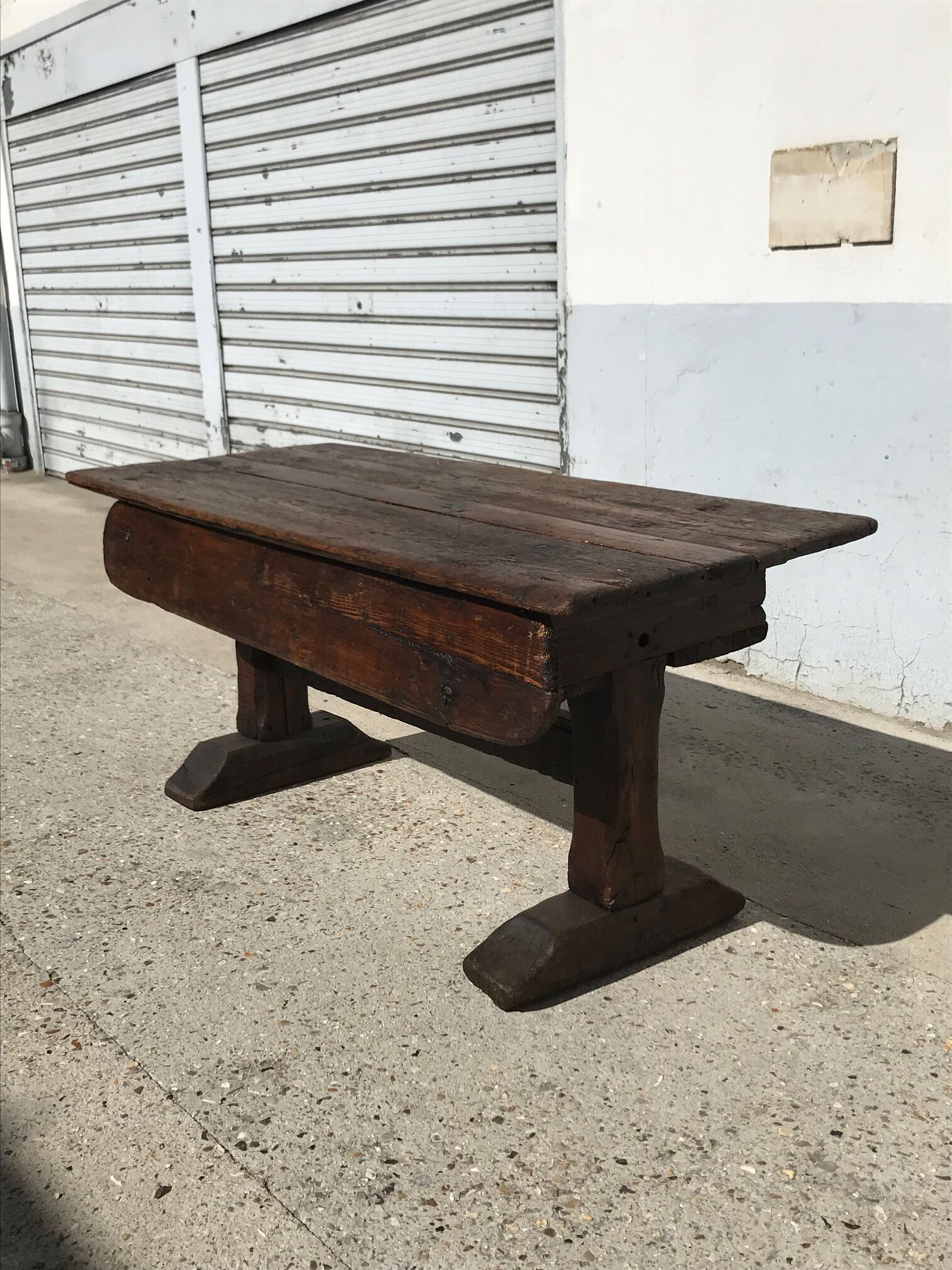 Solid oak desk, eighteenth century, France