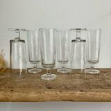 6 vintage Luminarc flutes