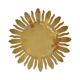Miroir Soleil Vintage Miroir Sunburst Convexe Résine Dorée 48cm
