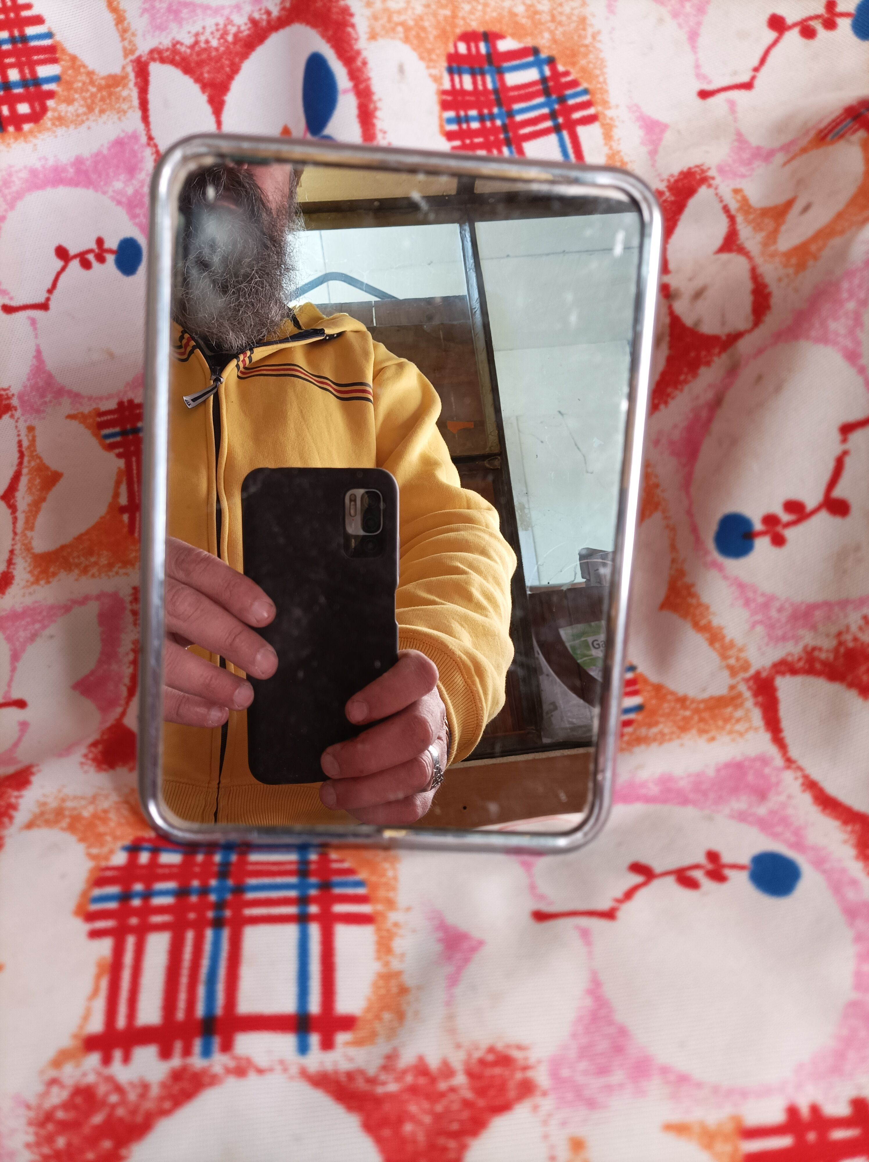 Vintage old barber mirror