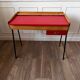 Small vintage red and wood desk
