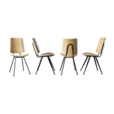 Set of 4 vintage compass feet chairs - 1960