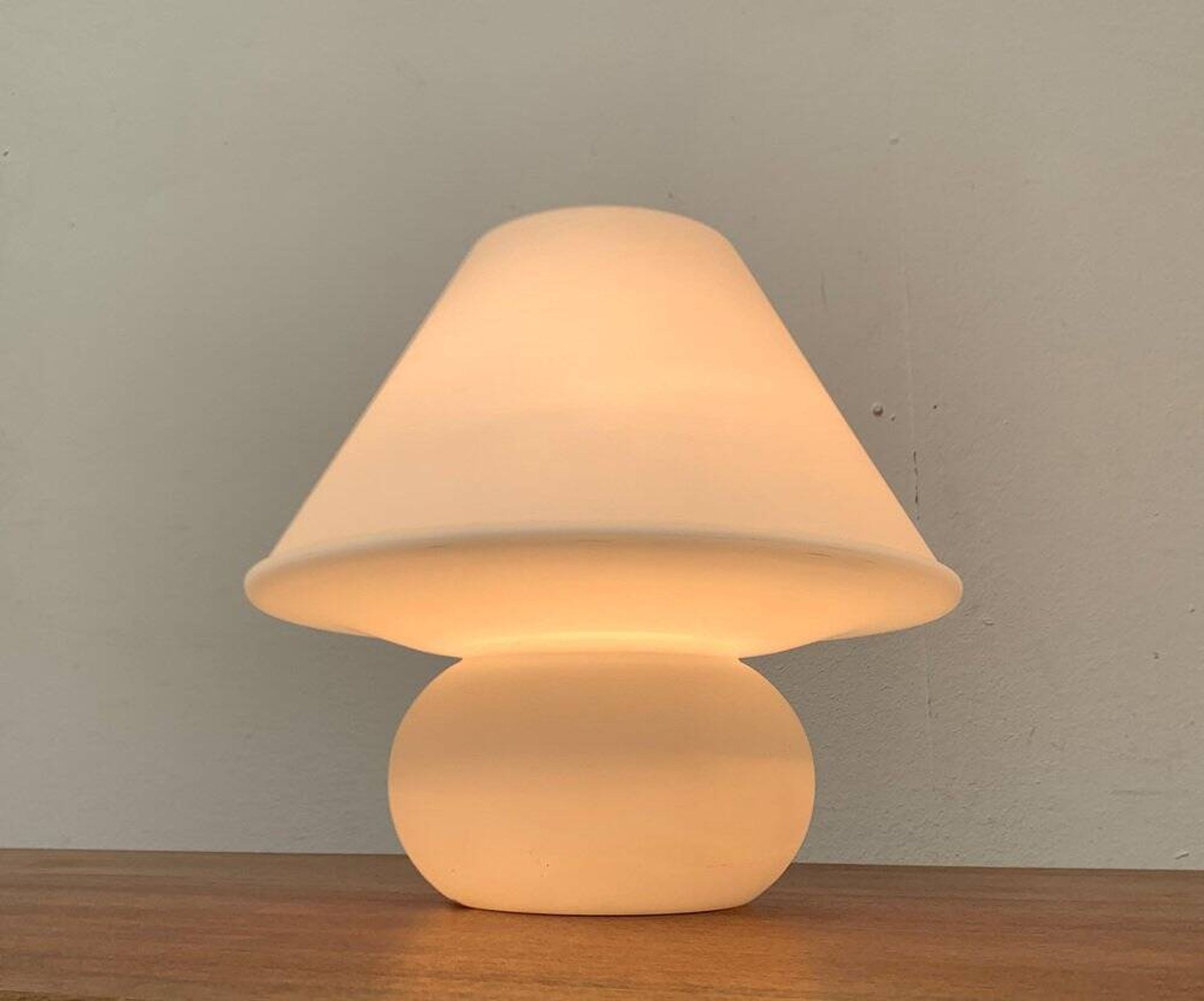 1970s vintage space-style German glass table lamp by Limburg.