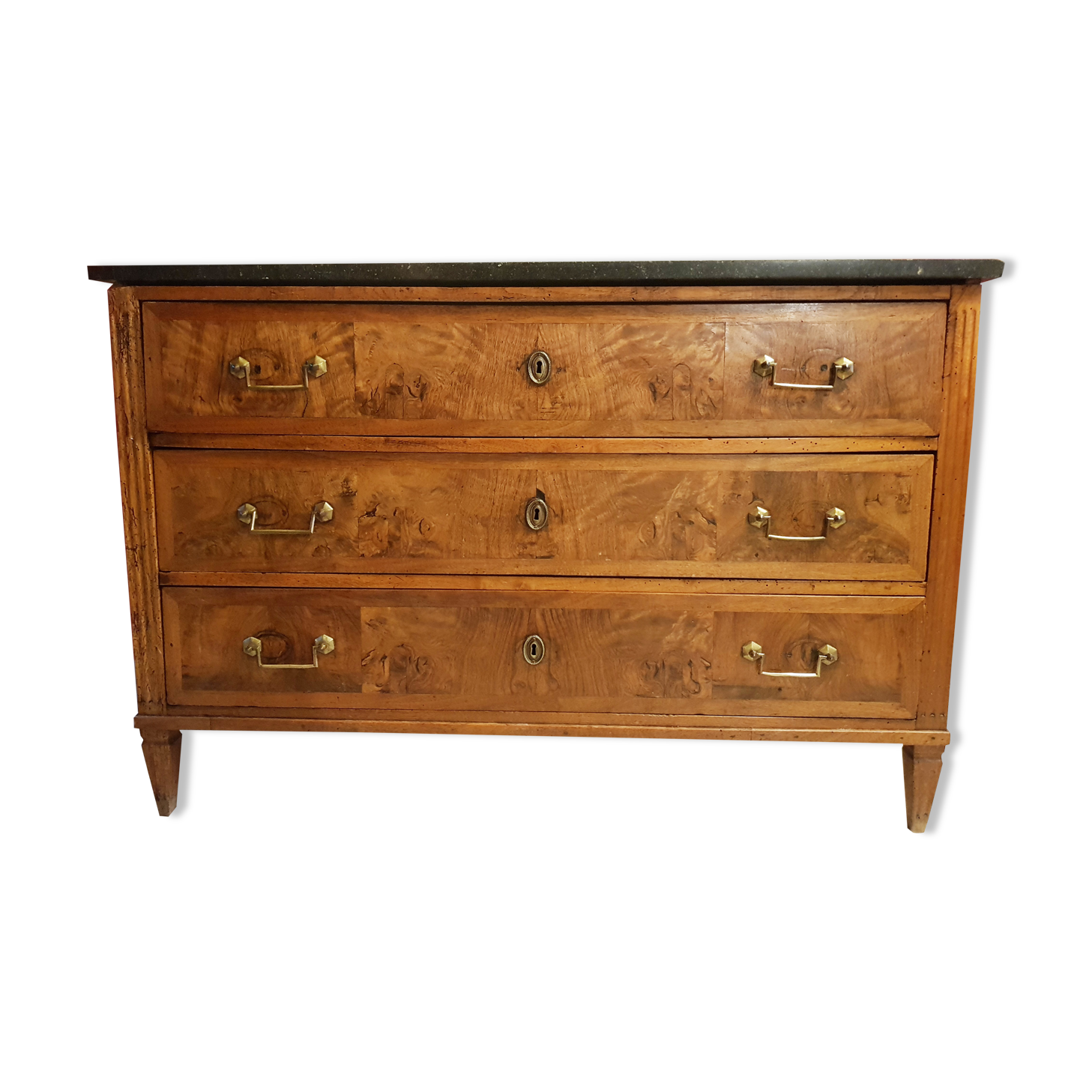 Commode ancienne grande capacité - plateau en granit