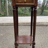 Louis XVI Napoleon III stool from the 19th century, white marble.