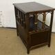 Small vintage wood and rattan bookcase shelf