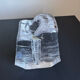 Textured glass button vase in mid-century brutalist style.