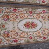 Pair of vintage carpets wool floral décor 137x68cm