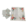 Embroidered tea tablecloth and 4 towels